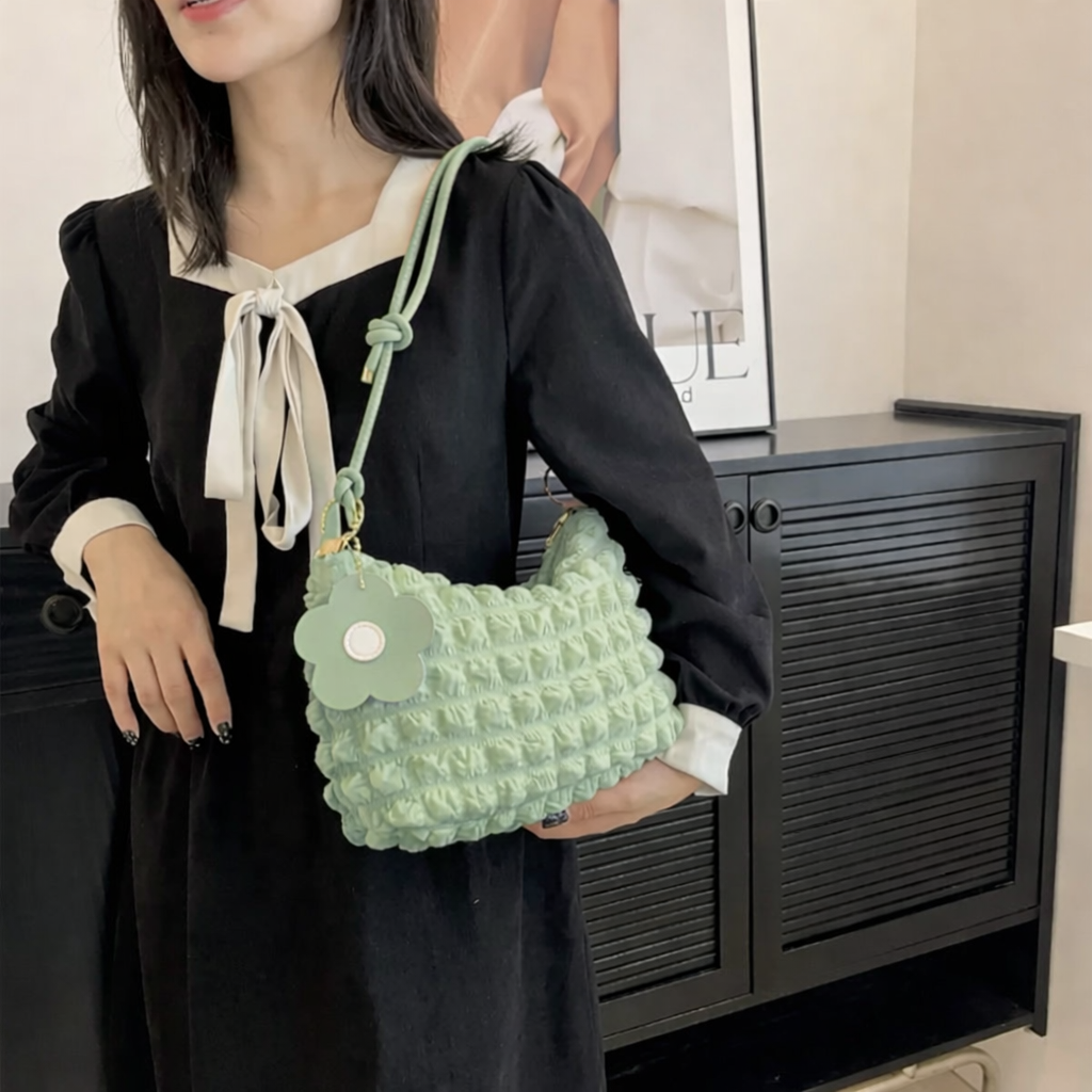 Soft Petal Elegance Bag - Green