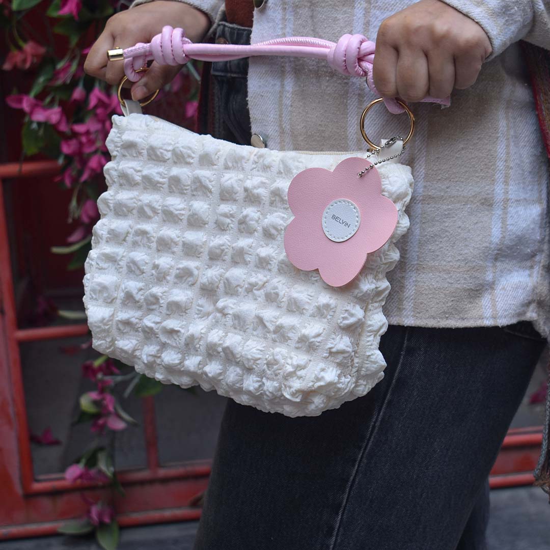 Soft Petal Elegance Bag -  White Pink