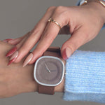 SquareFlex Silicone Strap Watch - Brown