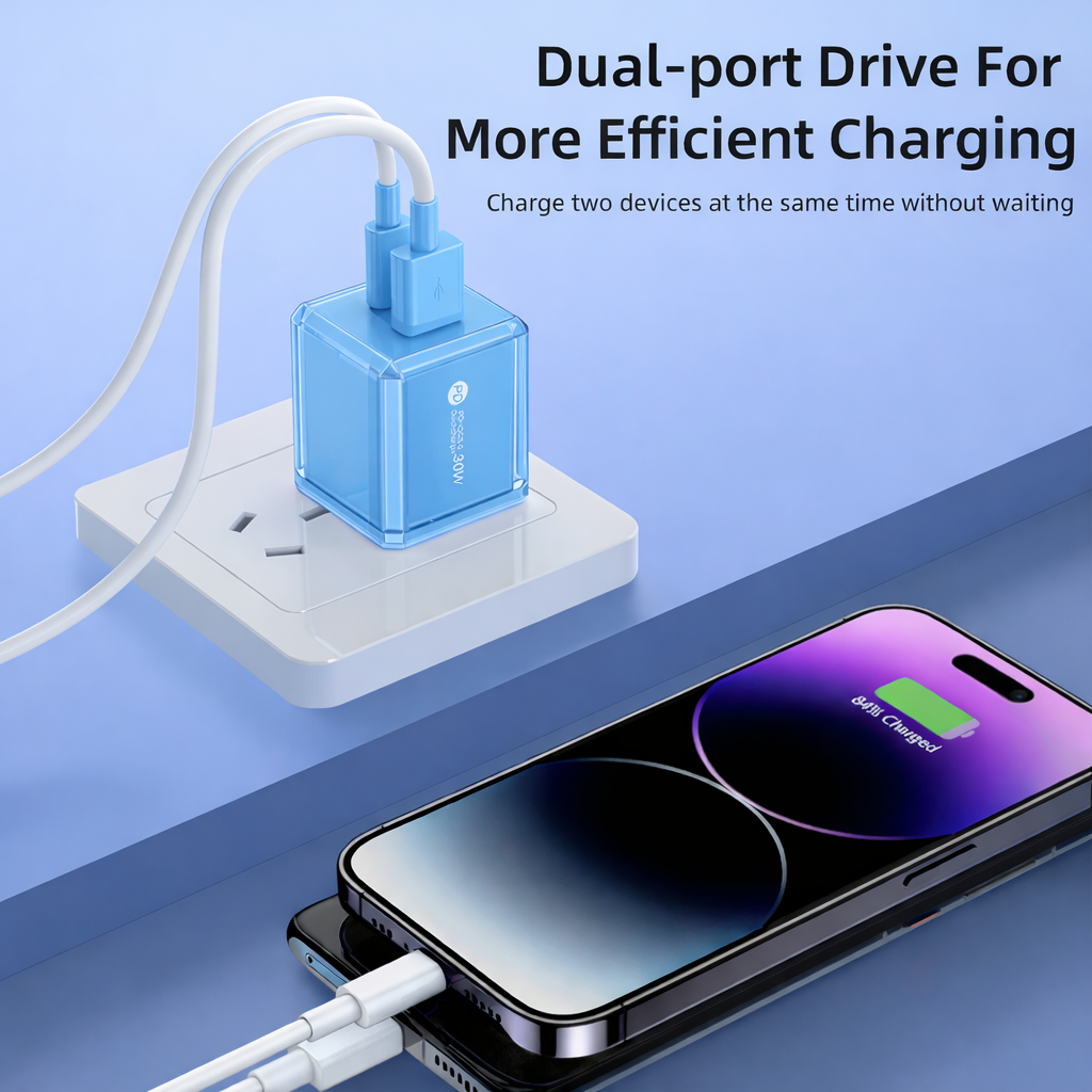 SnapVolt Mini 30W Charger Adapter - Blue