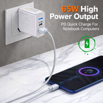 QuickVolt 65W GaN Charger Adapter - White