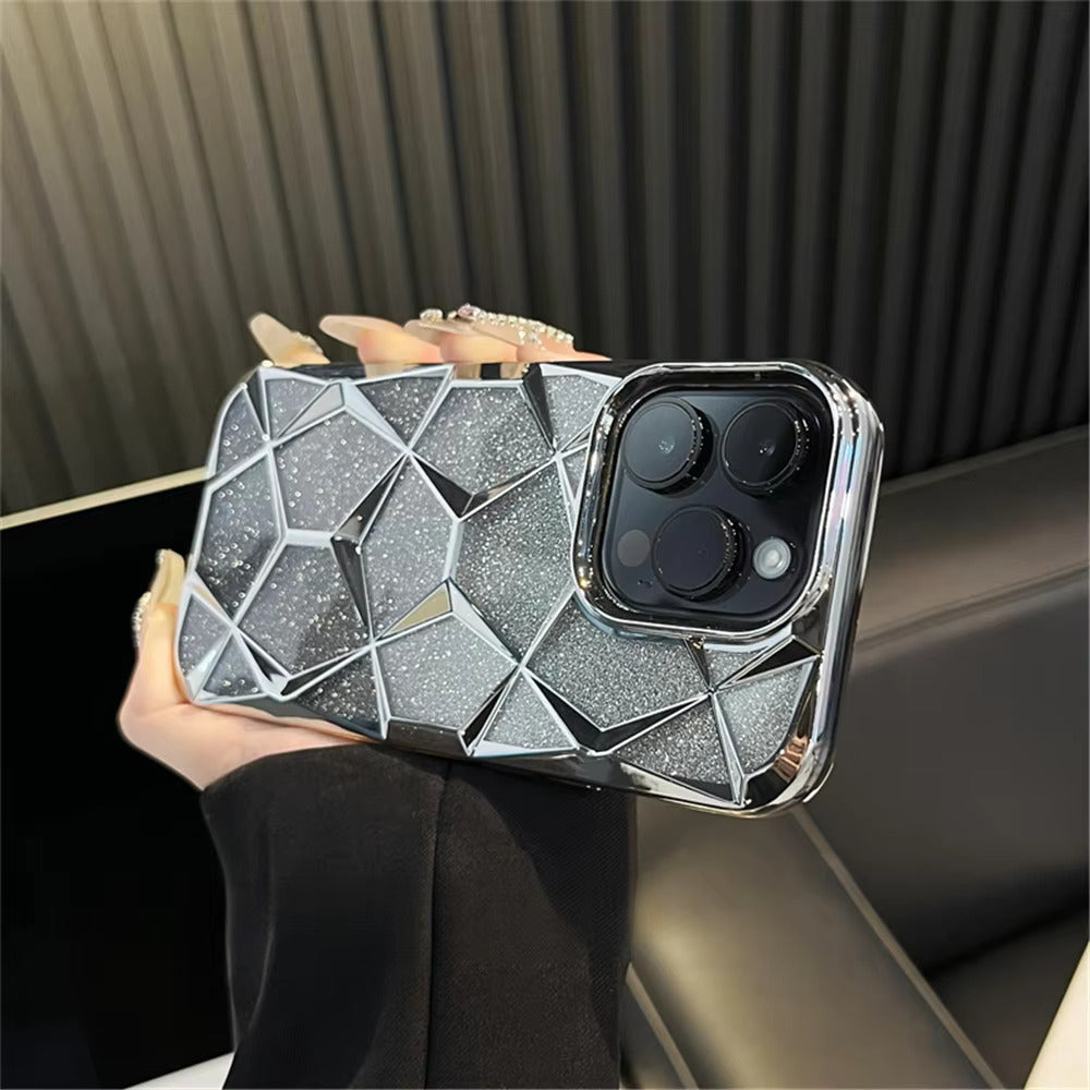 Gradient Glitter Geometrical Pattern Case - iPhone