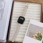 Luxury Grained Leather Watch Strap - Beige