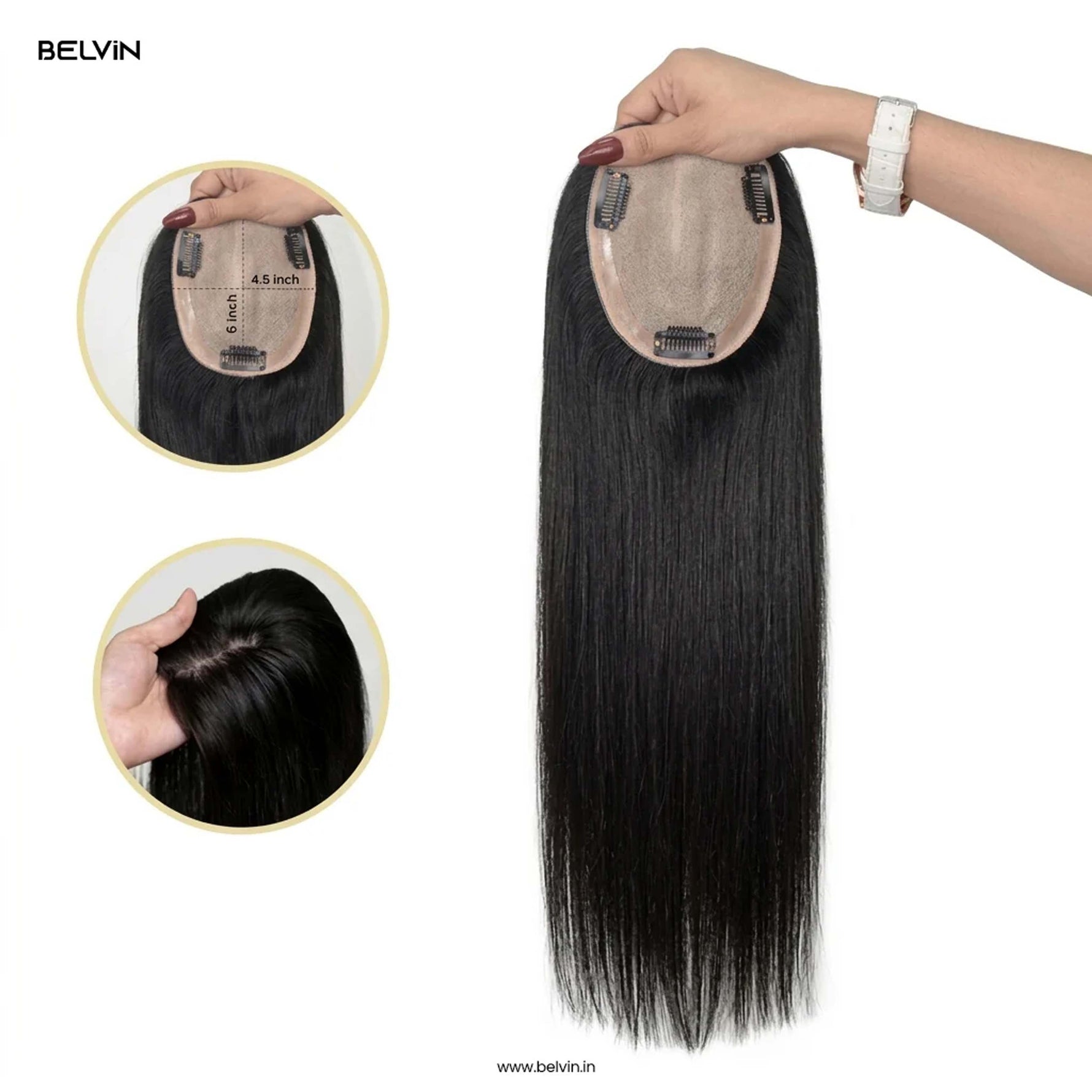 Silk Base Human Hair Topper 4.5*6Inc