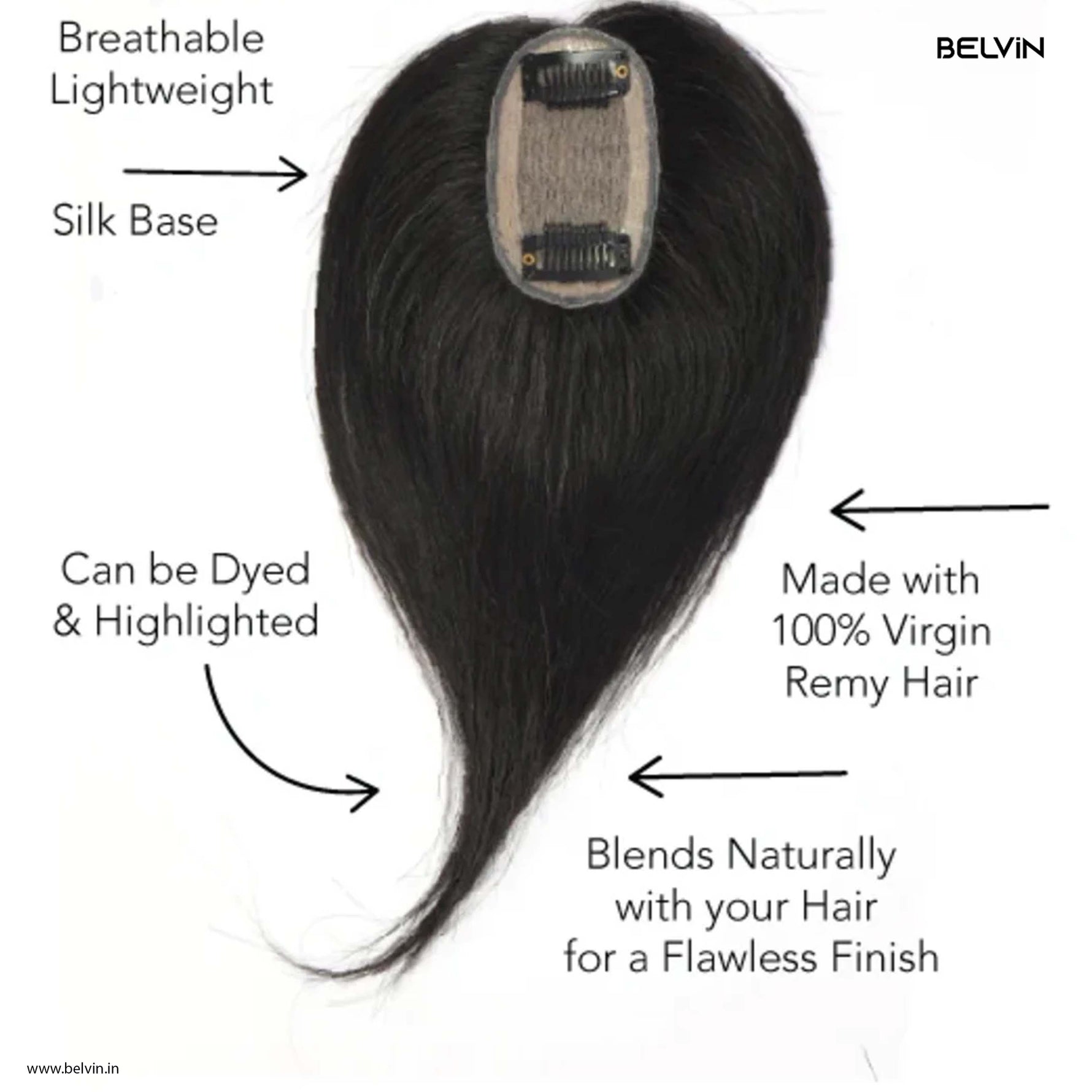 Mini Silk Base Hair Topper 1.5*3Inc