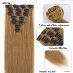 7 Pcs Set 16 Clip In Hair Extensions (Straight)