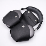 Black over-ear headphones on a white background