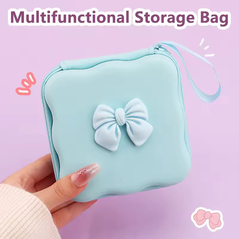 Bow Knot Mini Storage Bag - Sky Blue