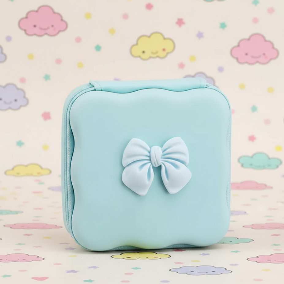 Bow Knot Mini Storage Bag - Sky Blue