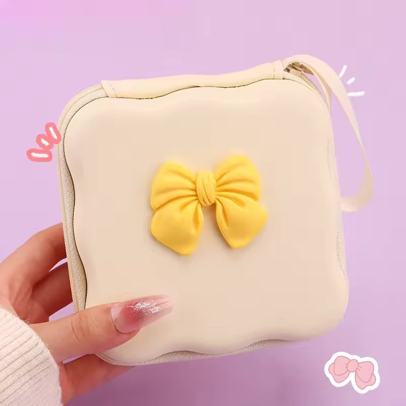 Bow Knot Mini Storage Bag - Yellow