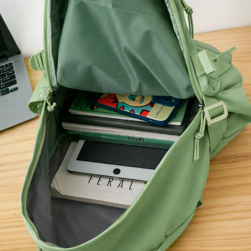 Daisy Day Korean Themed Backpack - Green