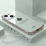 iPhone 14 Series - Electroplating Leaf Case With Lanyard