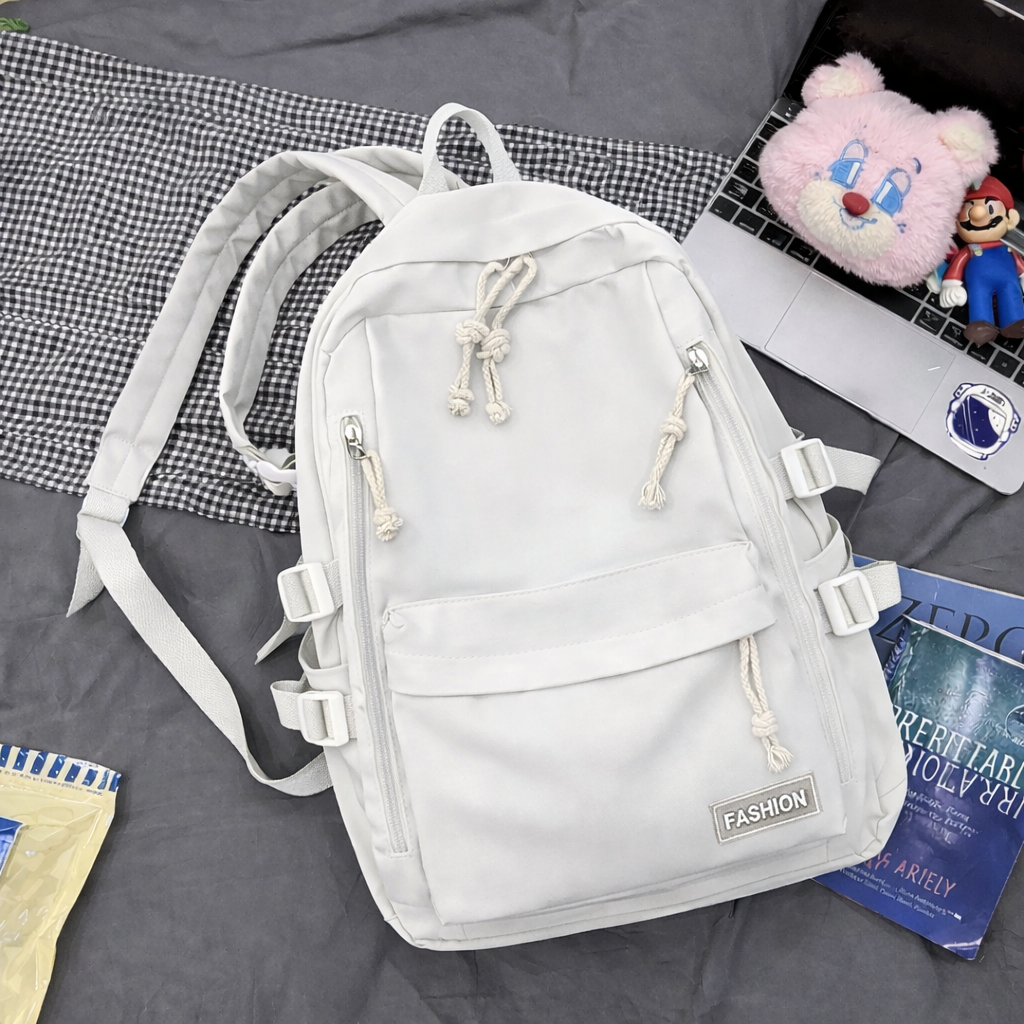 Daisy Day Korean Themed Backpack - White