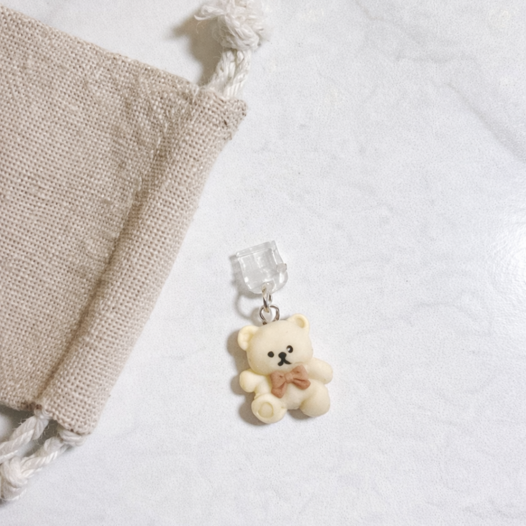 Mini Bear Dust Protector Plug - Beige
