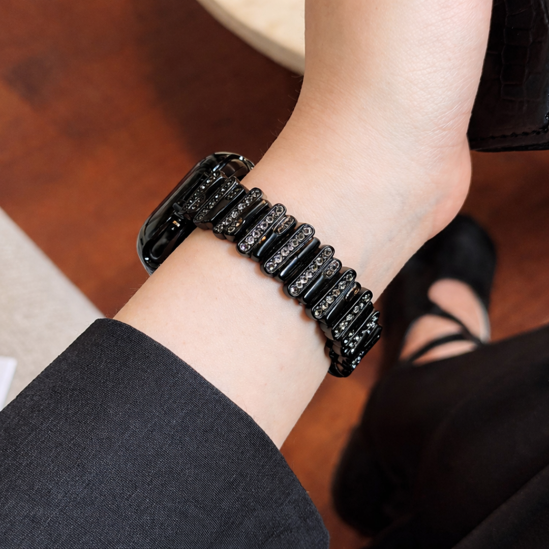 Diamond Glow Metallic Strap - Black