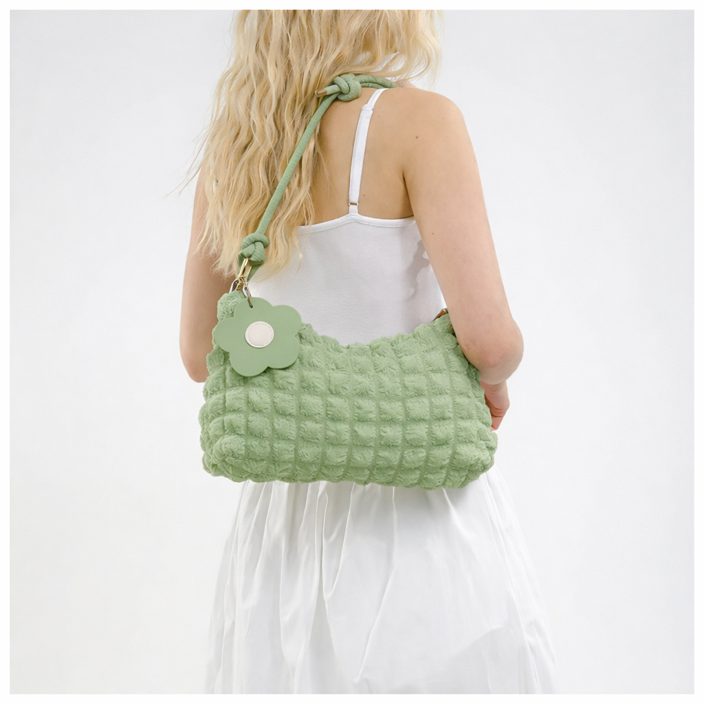 Soft Petal Elegance Bag - Green