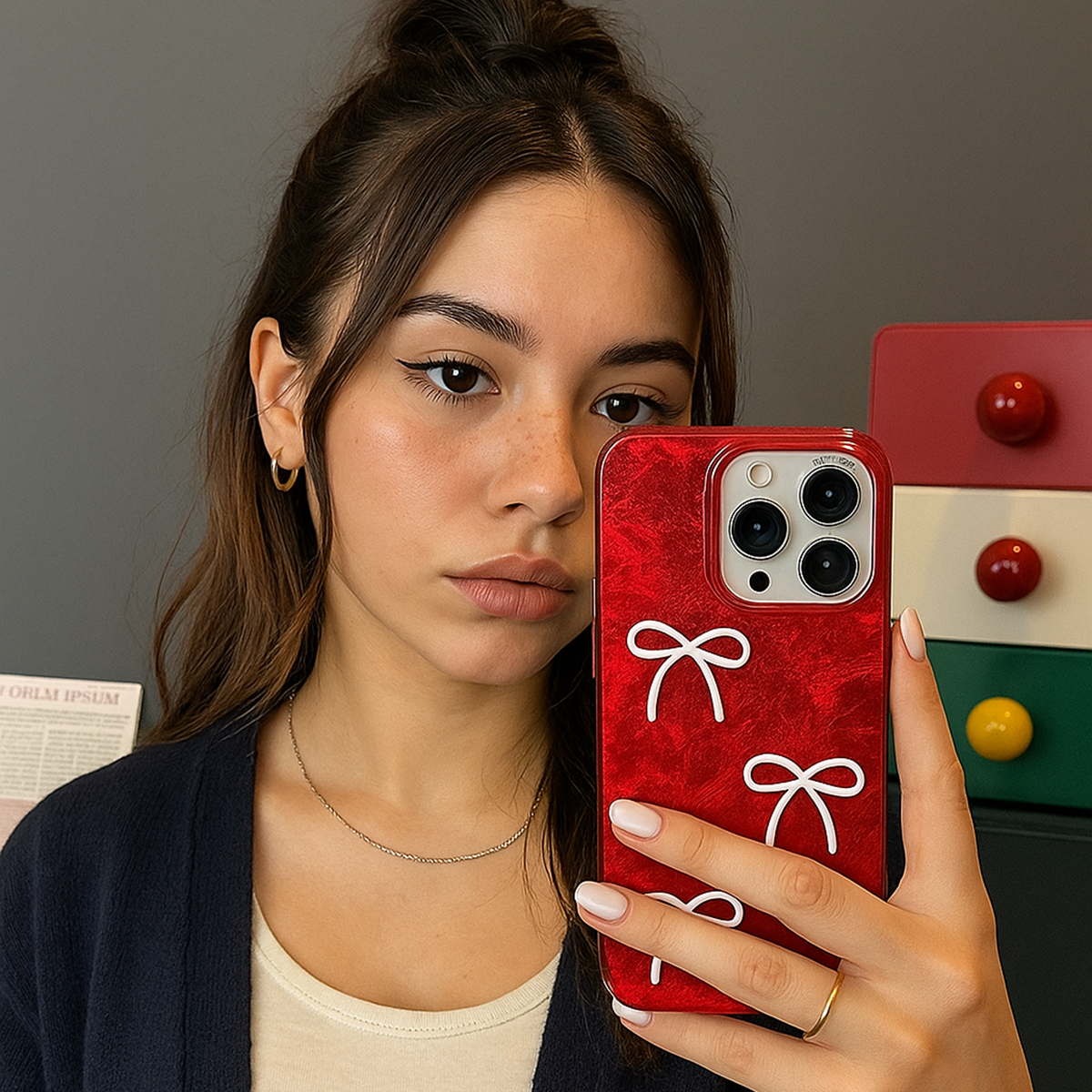 Ruby Ribbon Sparkle Case