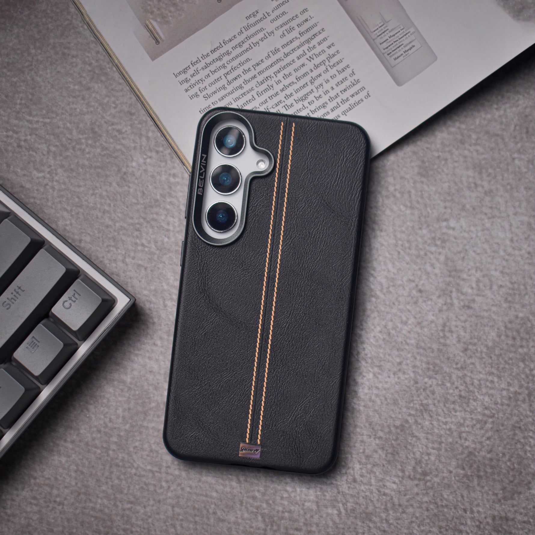 Midnight Grain Leather Case – Galaxy