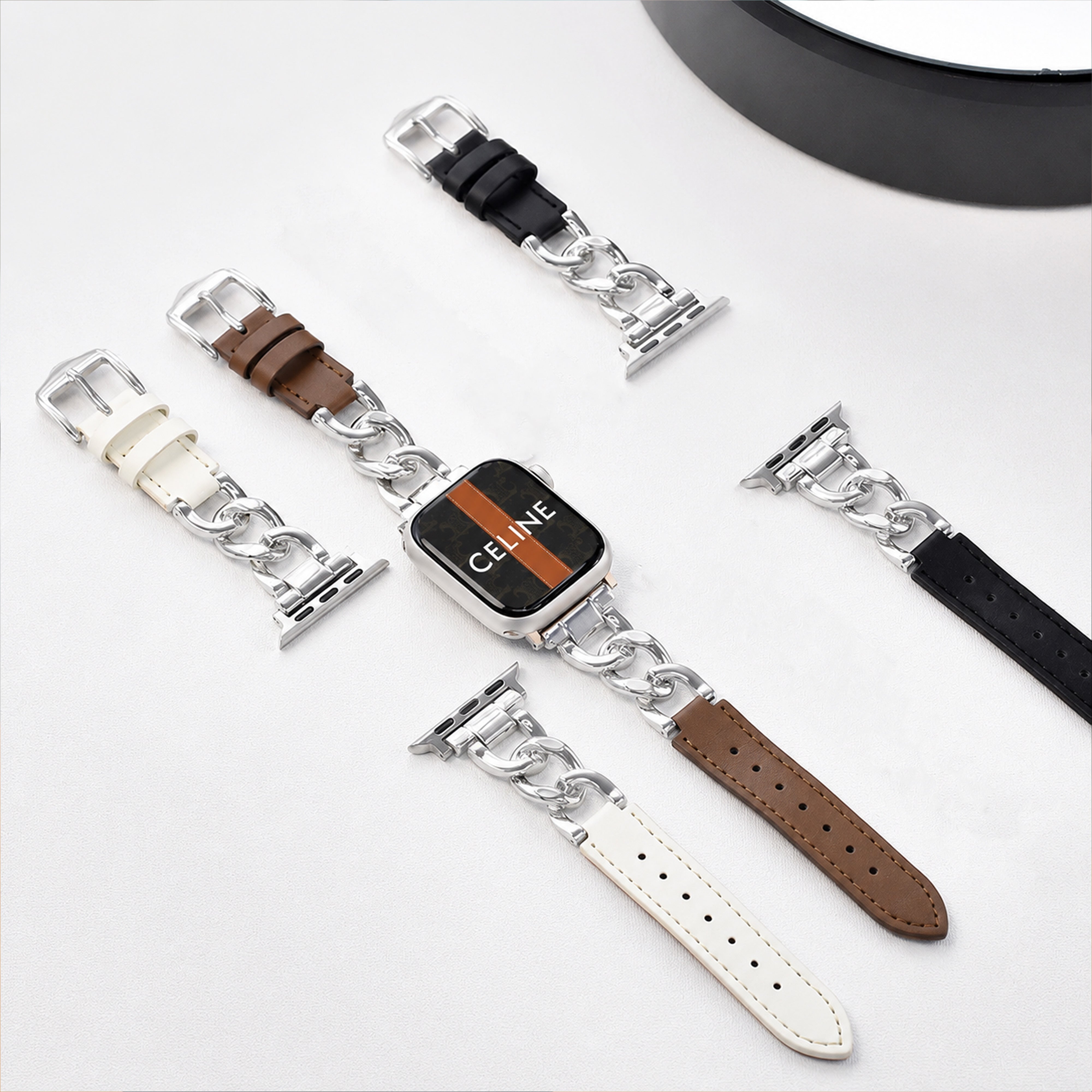 Metal Leather Strap For Apple Watch