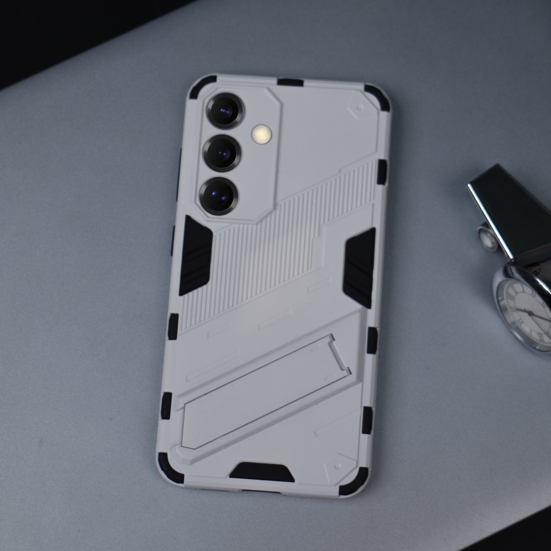 Elegant Hard Armor Invisible Bracket Phone Case
