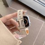 Luxury Grained Leather Watch Strap - Beige