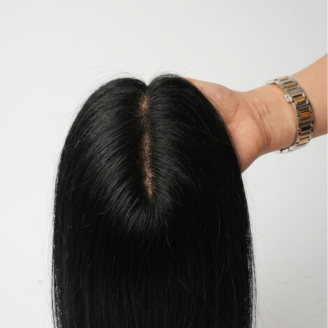 Invisible Human Hair Lace Topper - 18 Inch