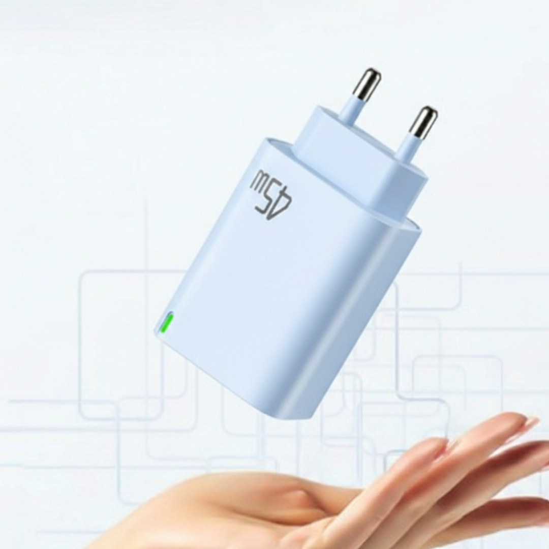 QuickZen 45W Charger Adapter - Blue