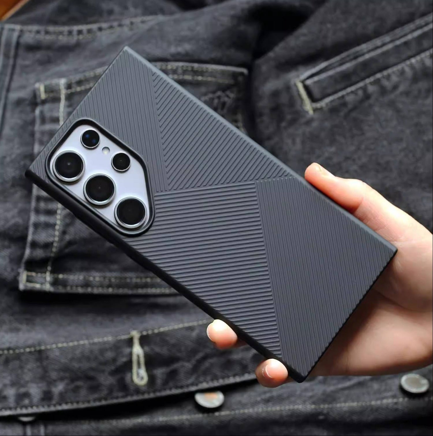 Frosting Matte Stripe Pattern Case - Galaxy