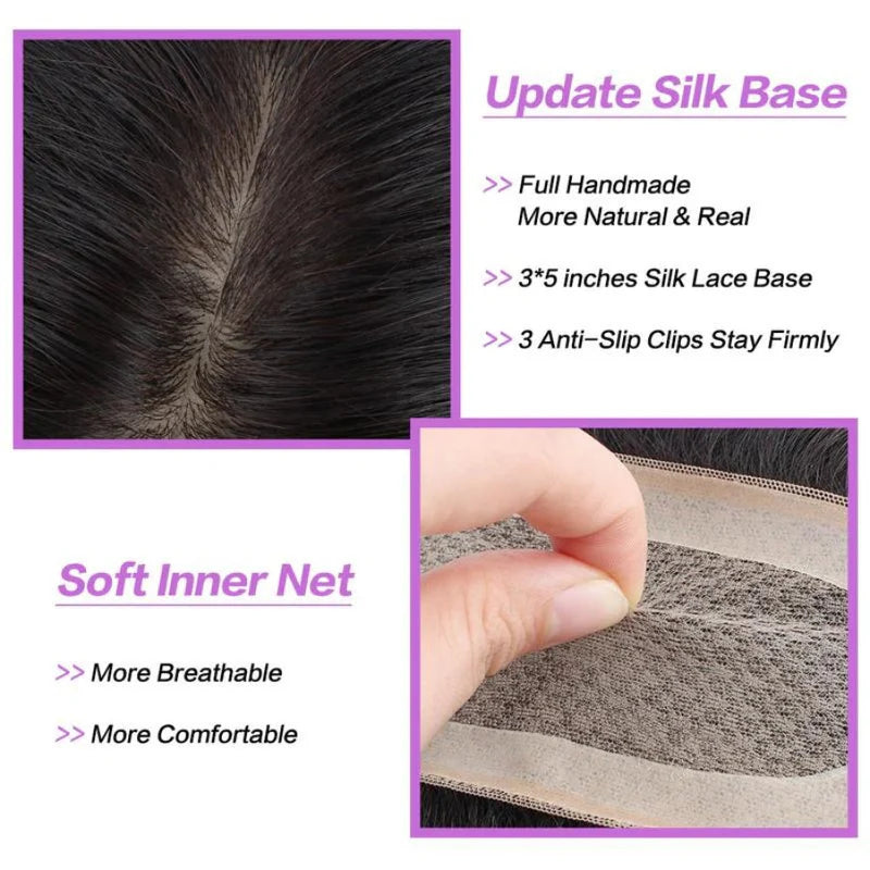 Silk Base Human Hair Topper 3*5Inc