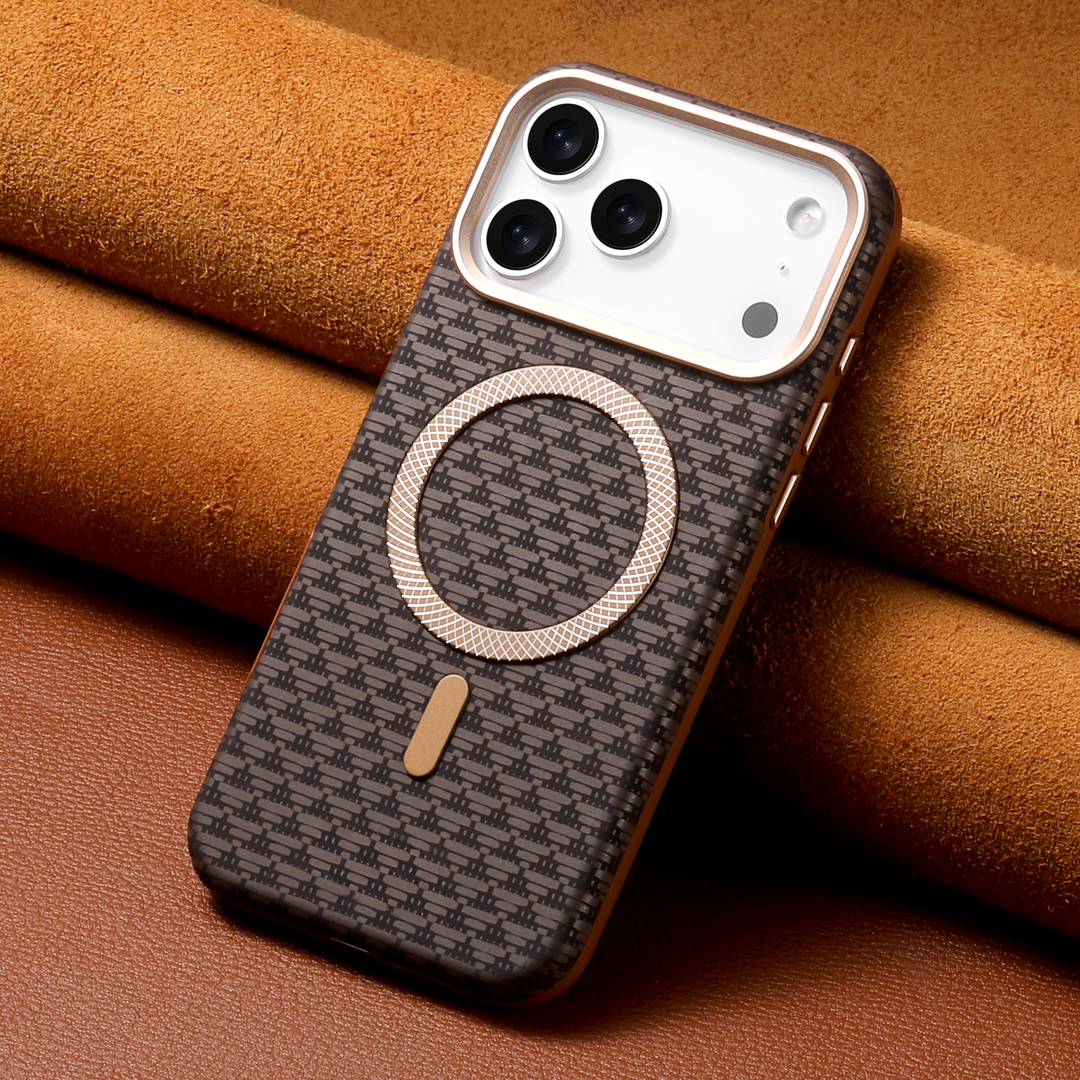 Magnetic Woven Leather Case - iPhone