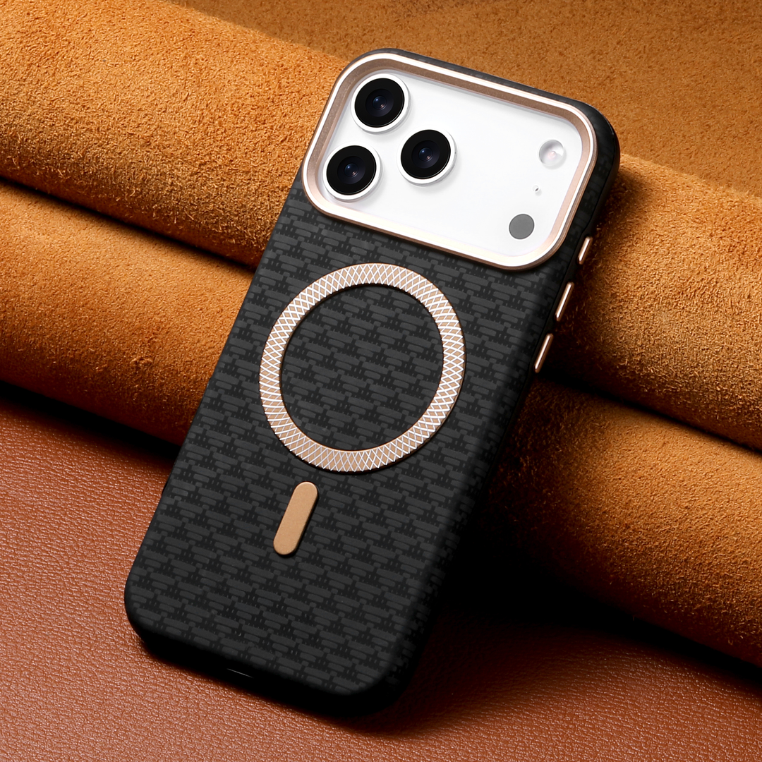 Magnetic Woven Leather Case - iPhone