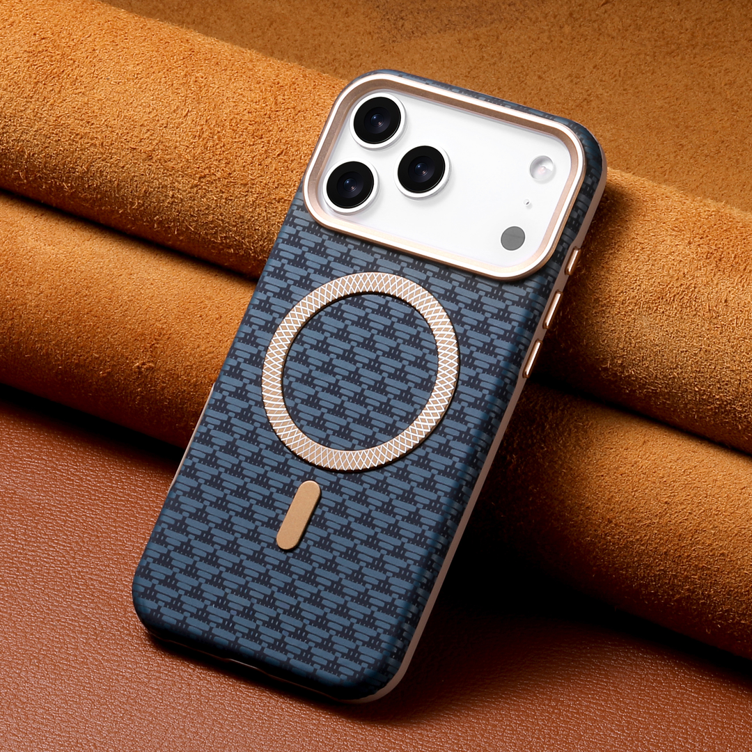 Magnetic Woven Leather Case - iPhone