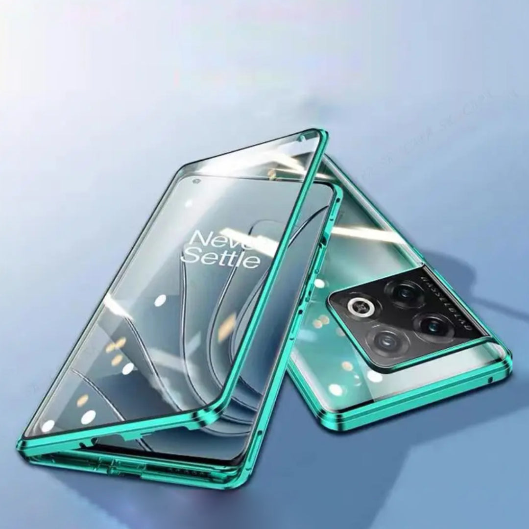 OnePlus Series - 360° (Front+Back) Metal Body Protection Glass Case