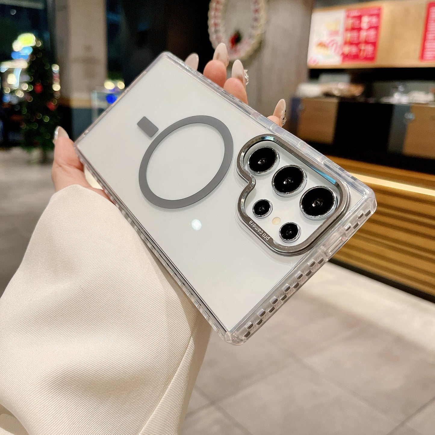 Dotted Acrylic Transparent Magnetic Case - Galaxy