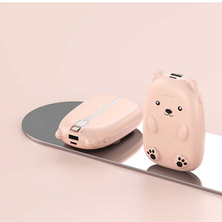 Bear Cartoon Built In Cable Power Bank 10,000 mAh
