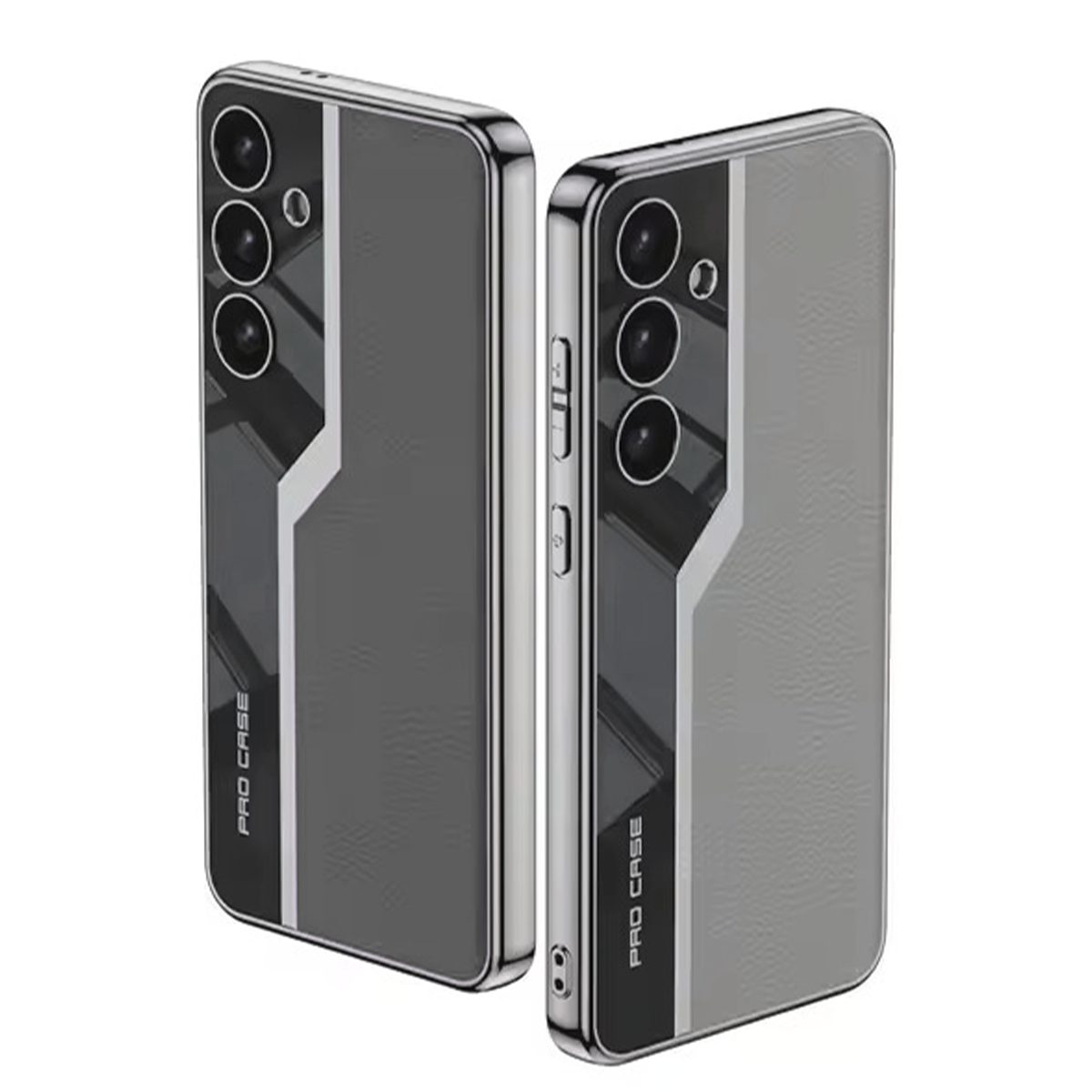 Soft Plating Leather Case-Silver