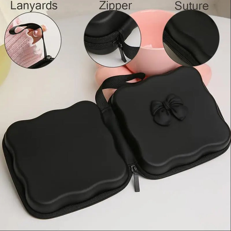 Bow Knot Mini Storage Bag - Black