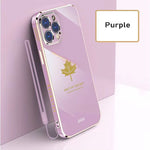 iPhone 14 Series - Electroplating Leaf Case With Lanyard