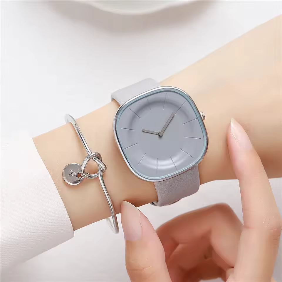 SquareFlex Silicone Strap Watch - Grey