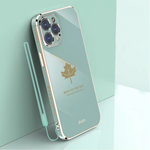 iPhone 14 Series - Electroplating Leaf Case With Lanyard
