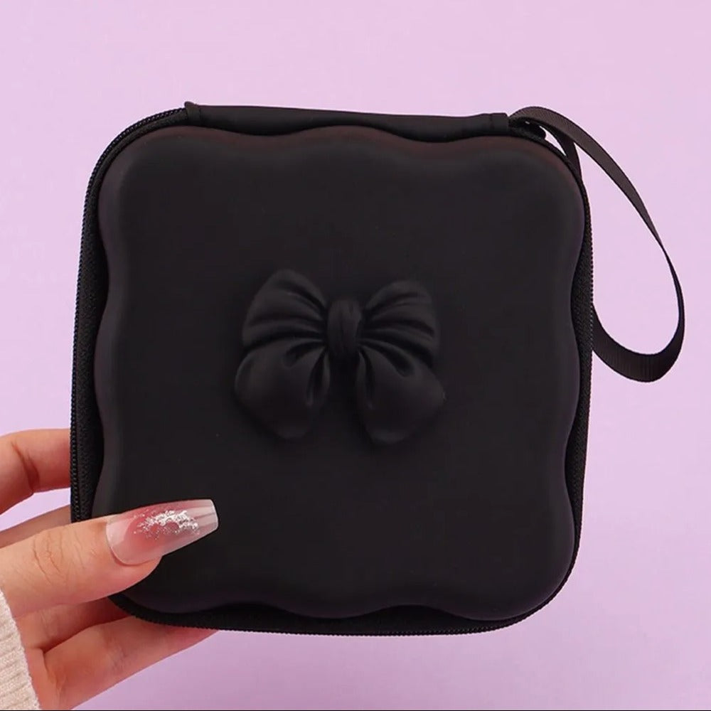 Bow Knot Mini Storage Bag - Black