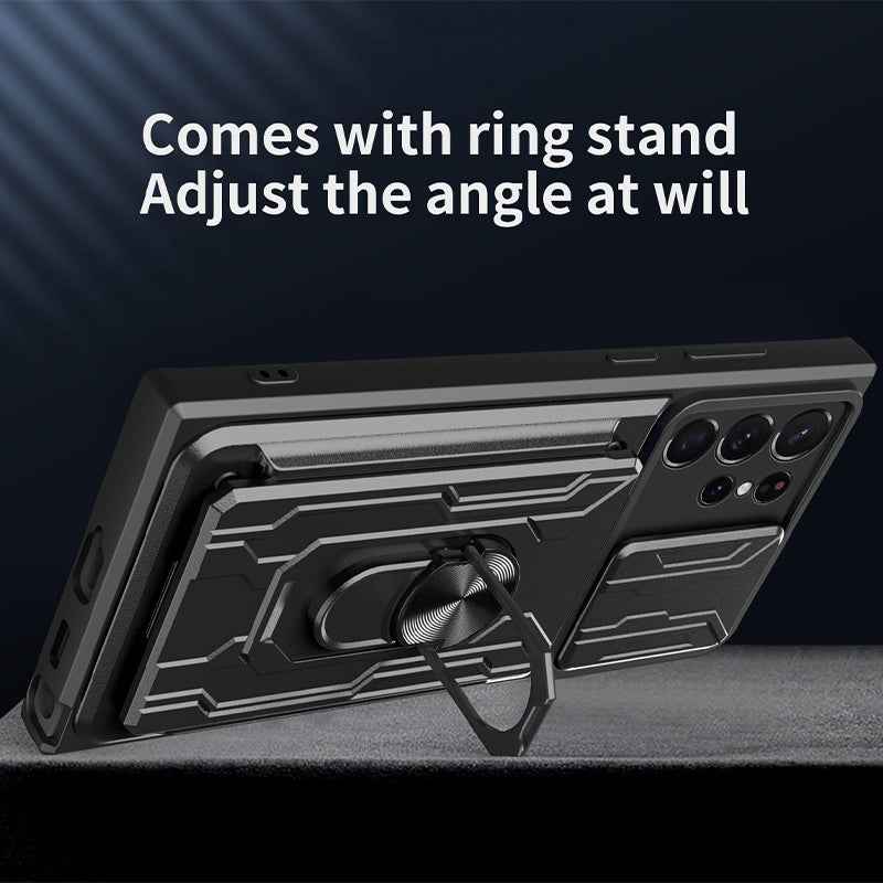 Galaxy S Series -  Slide Lens Camera Cover & Card Holder Case