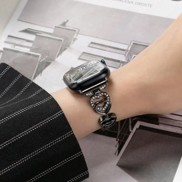 Crystal Heart Bracelet Apple Watch Strap