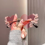 Rhinestone Heart Shape Sunglasses - Pink