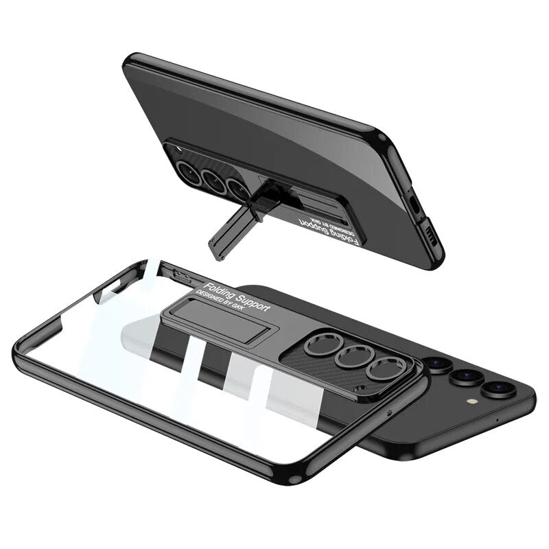 Anti-Yellowing Transparent Kickstand Protective Case