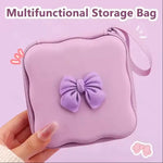 Bow Knot Mini Storage Bag - Purple