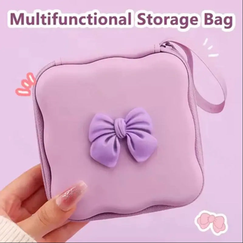 Bow Knot Mini Storage Bag - Purple