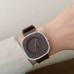 SquareFlex Silicone Strap Watch - Brown