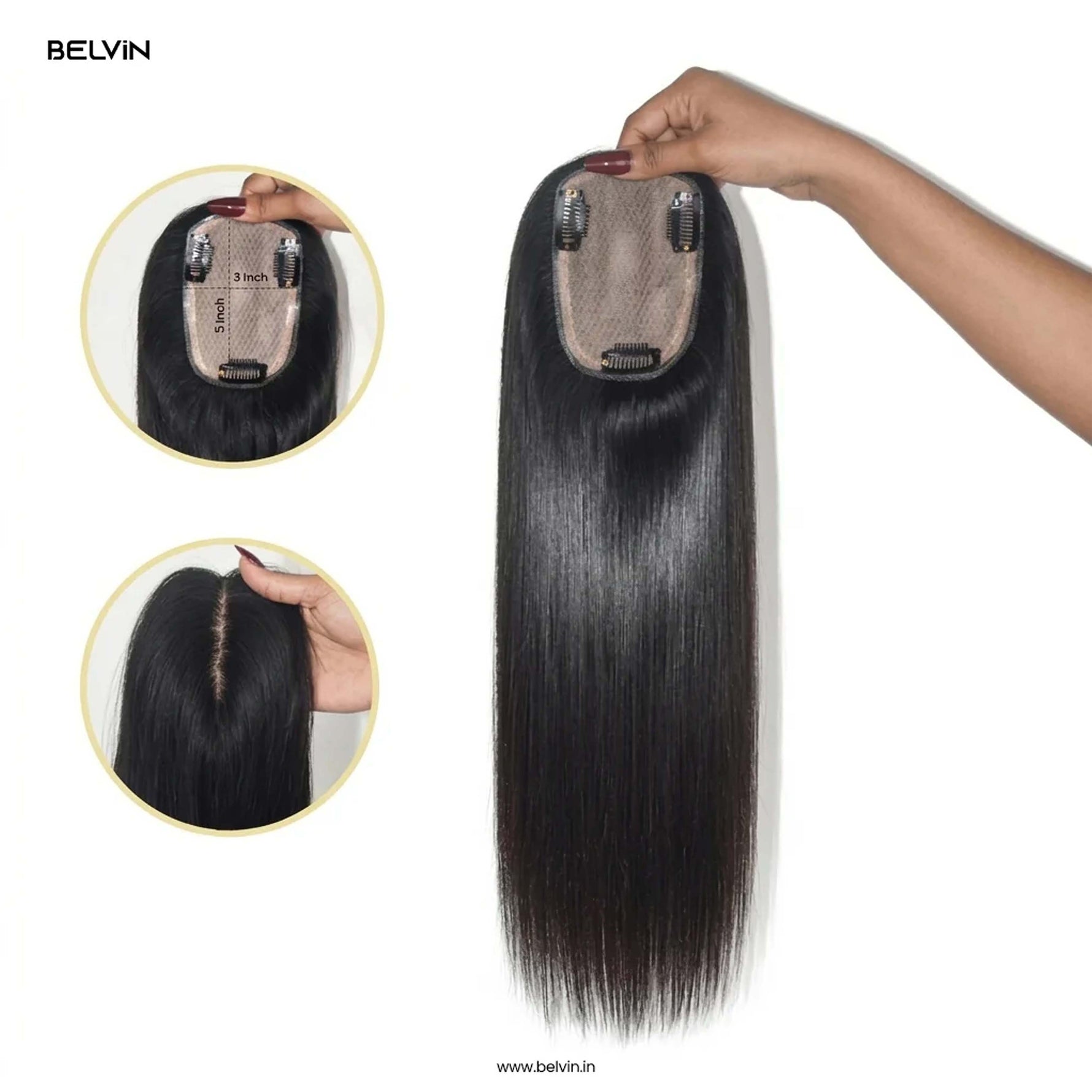 Silk Base Human Hair Topper 3*5Inc
