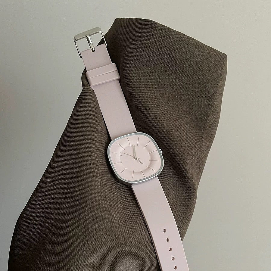 SquareFlex Silicone Strap Watch - Pink